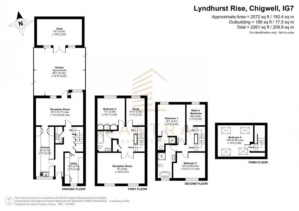 Floorplan for Lyndhurst Rise, Chigwell