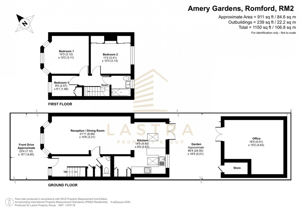 Floorplan for Amery Gardens, Romford, RM2