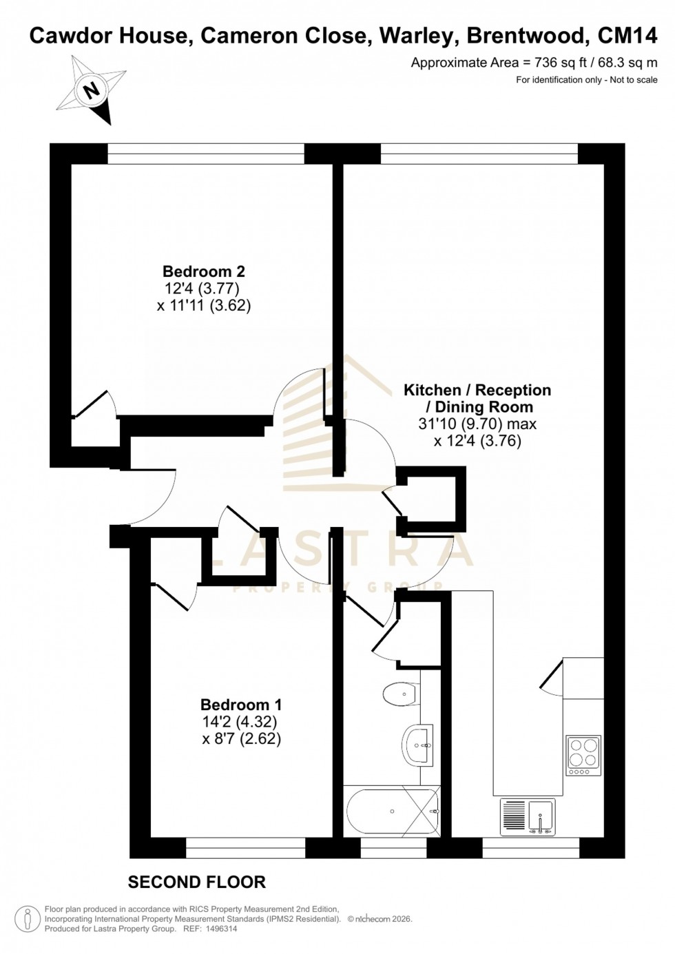 Floorplan for Cameron Close, Warley, CM14
